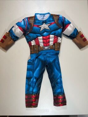 Rubie's Marvel Captain America Costume Toddler Size 2T 3T Halloween Jumpsuit
